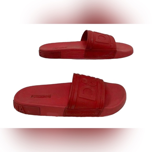 Dolce & Gabbana Men\'s Red Rubber Slides Size 42  / COA main image 11